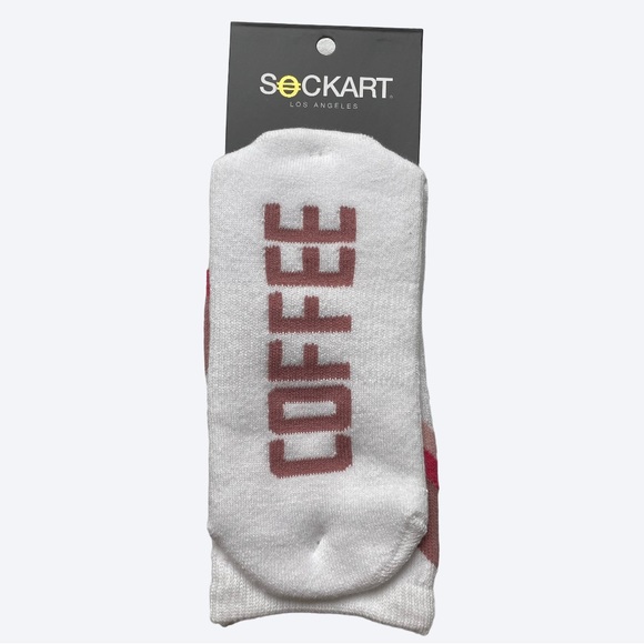 sockart Accessories - Sockart Coffee/Cocktails pink striped crew socks